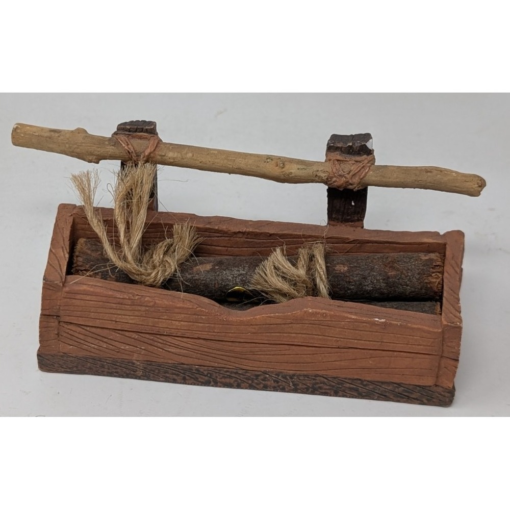 Vintage Nativity Replacement Firewood  Holder Wood Sack Granduer‎ Noel